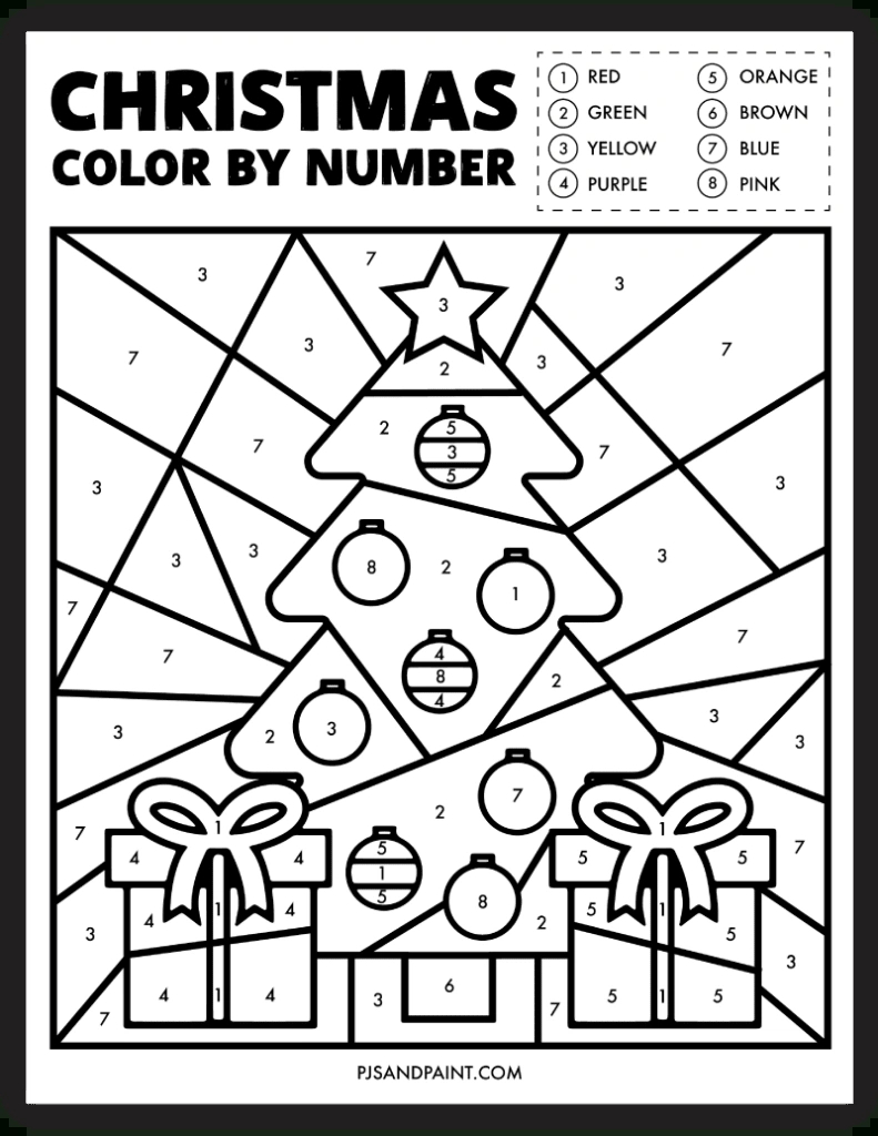 29 Free Printable Christmas Games And Activities - Pjs And Paint inside Christmas Worksheets Color by Numbers Printable