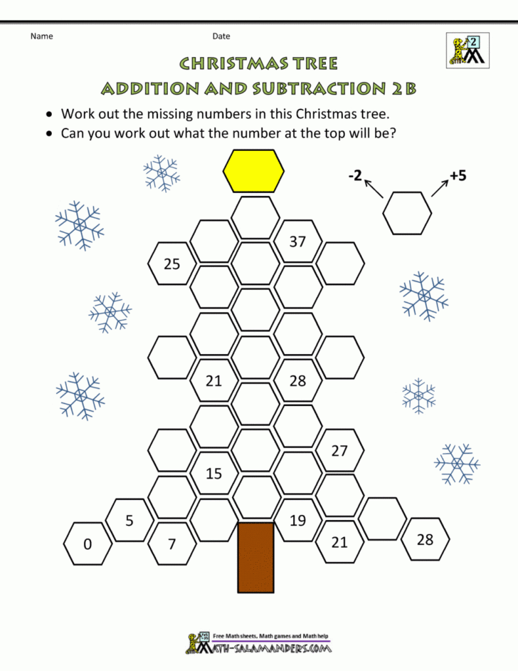 Christmas Subtraction Worksheet