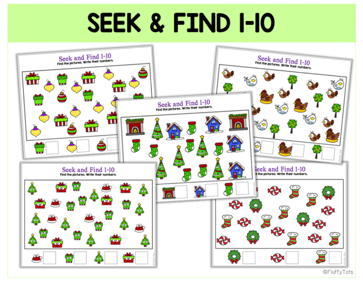 Christmas Search and Find Worksheets