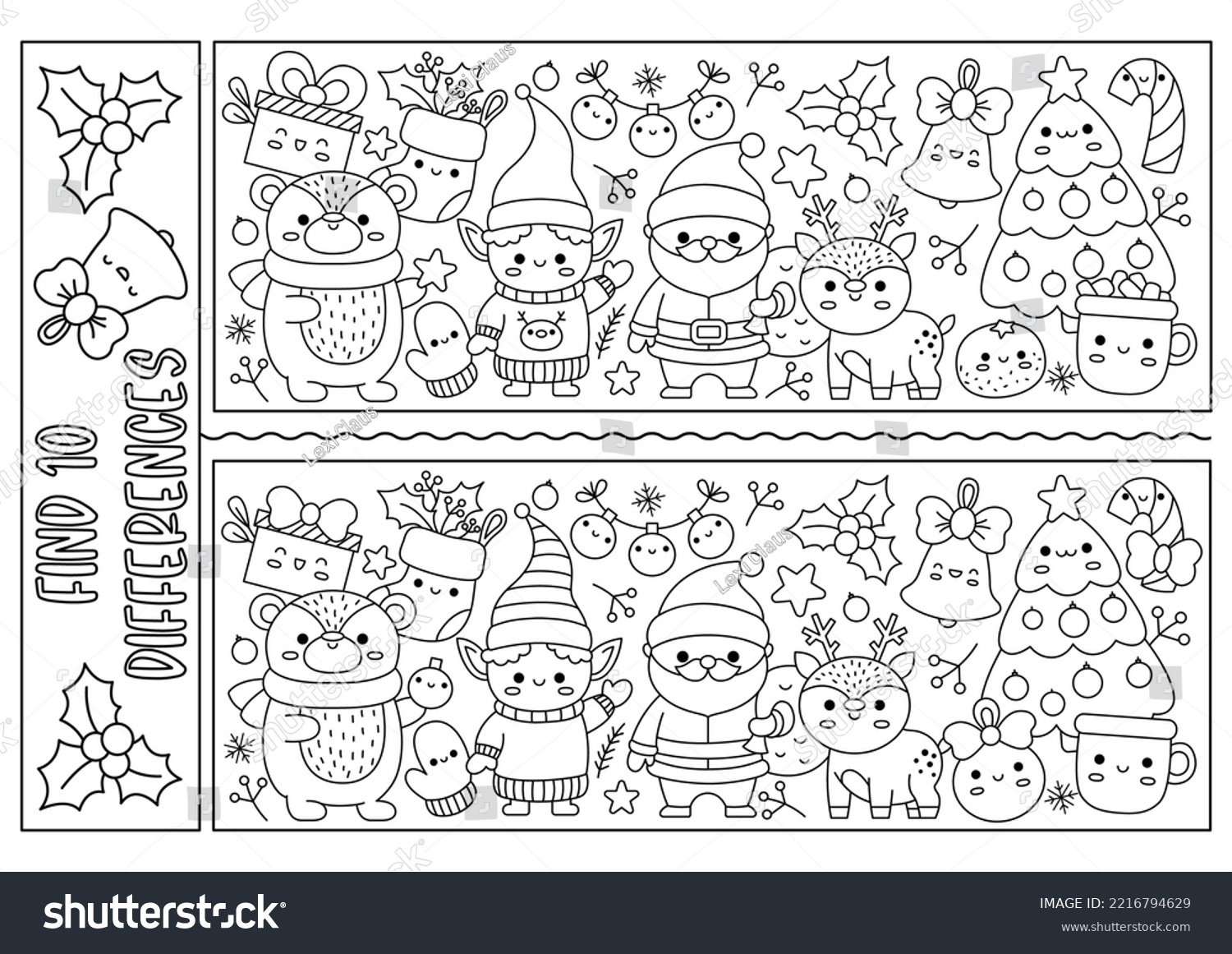 750 Christmas Kids Spot Difference Royalty-Free Photos And Stock pertaining to Christmas Spot The Difference Worksheet