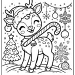 8 Free Reindeer Christmas Coloring Pages To Print Inside Coloring Worksheets Christmas