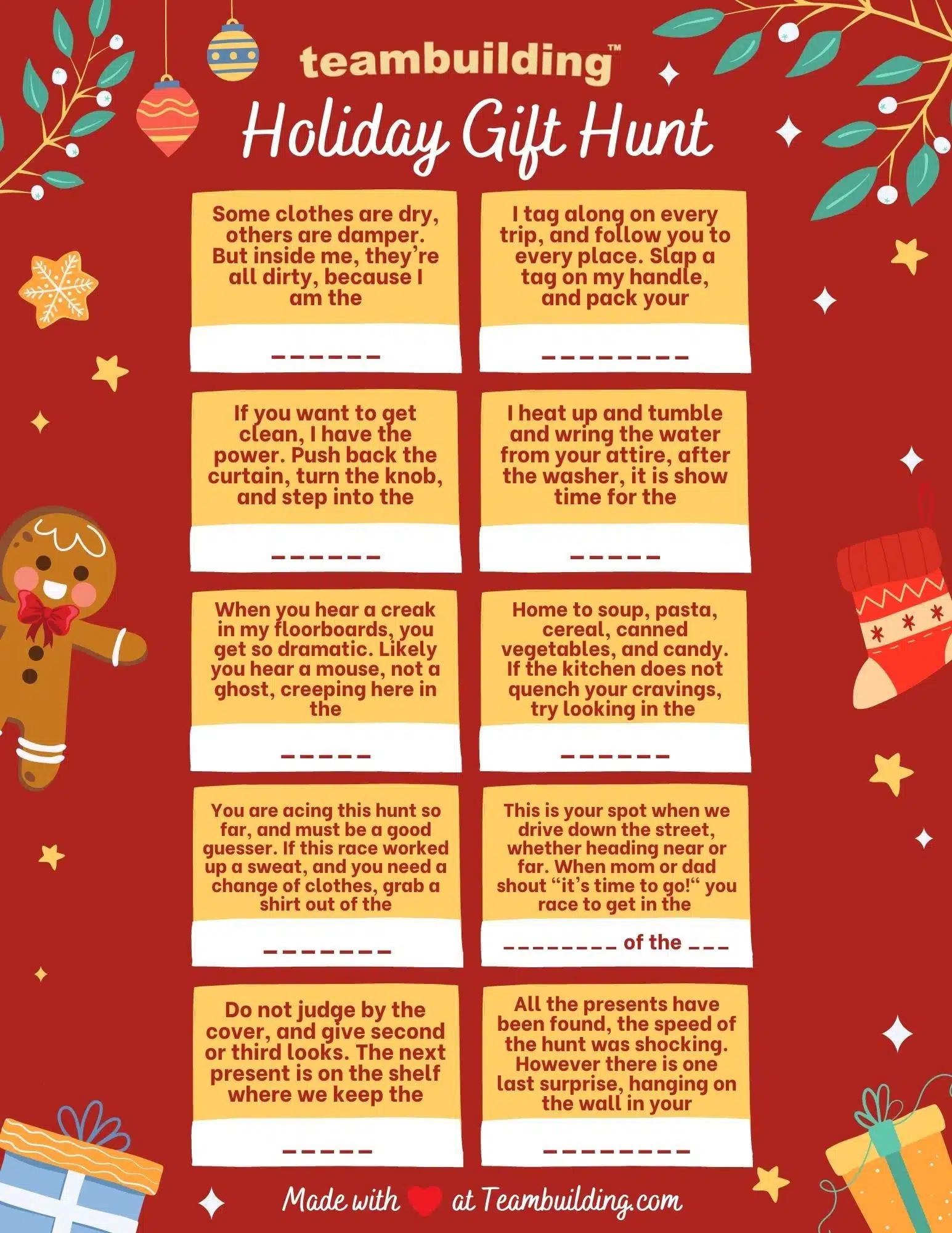 9 Best Holiday Scavenger Hunt Templates (Printable!) for Christmas Scavenger Hunt Worksheet