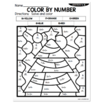 Addition To 18 Winter Colornumber   Christmas Tree   Lucky Pertaining To Christmas Math Addition Color By Number Worksheet