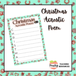 Christmas Acrostic Poem Worksheet   Australian Teachers Marketplace In Christmas Poetry Worksheets