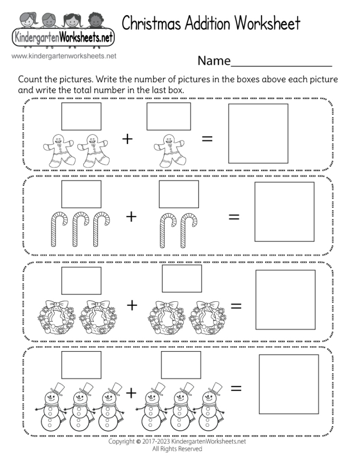 Christmas Themed Worksheets For Kindergarten