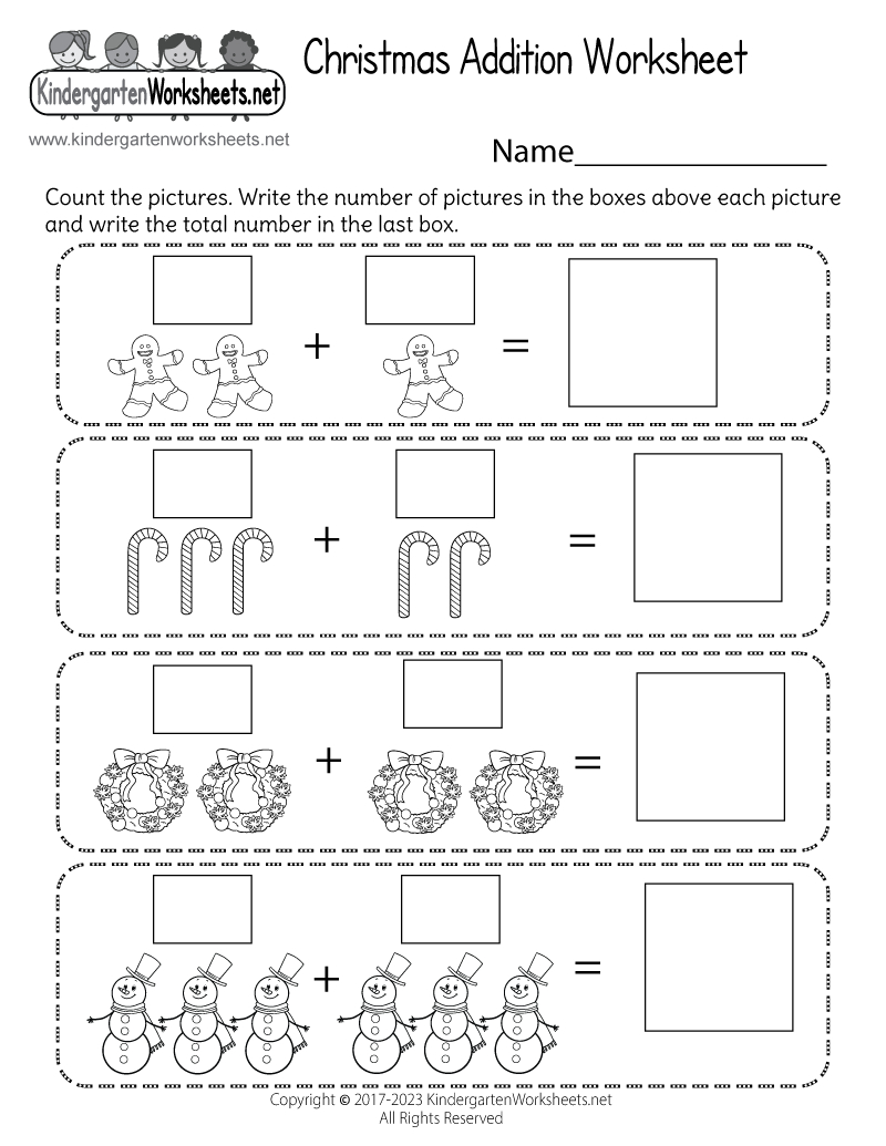 Christmas Addition Worksheet - Free Printable, Digital, &amp;amp; Pdf throughout Christmas Themed Worksheets For Kindergarten