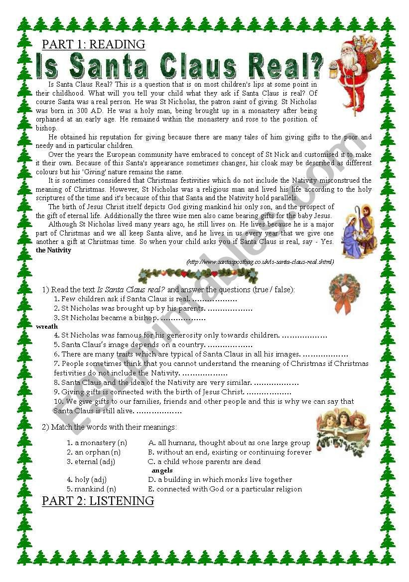 Christmas - All 4 Skills! - Esl Worksheetmarzenka throughout Christmas Worksheets For Teens