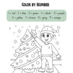 Christmas Colornumber Coloring Pages Throughout Color By Number Christmas Worksheets