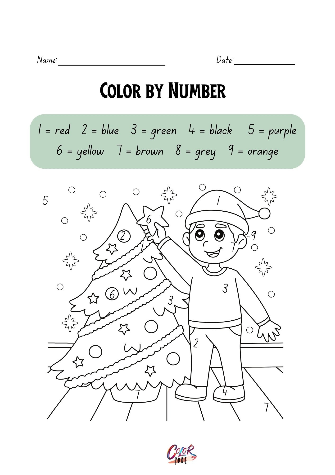 Christmas Colornumber Coloring Pages throughout Color by Number Christmas Worksheets