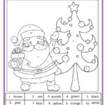 Christmas Colornumber Pages Throughout Color By Number Christmas Worksheet