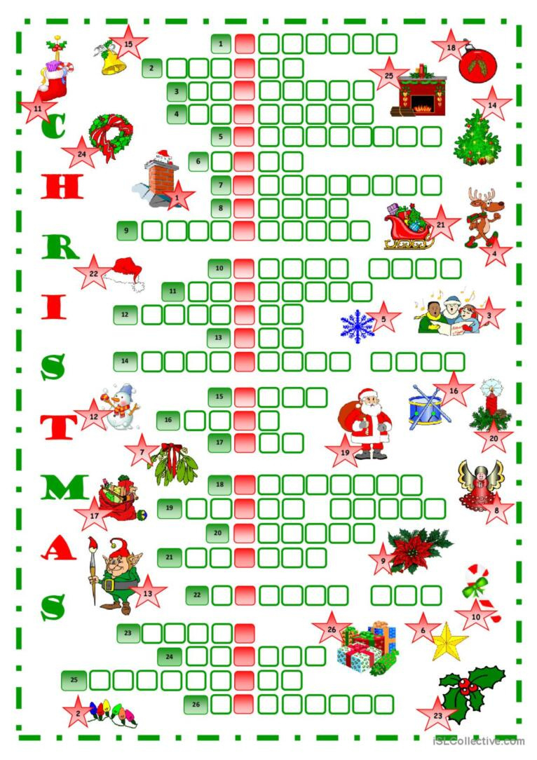 Christmas Crossword Crossword: English Esl Worksheets Pdf &amp;amp; Doc for Christmas Worksheets Crossword