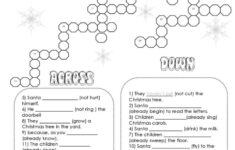 Christmas Crossword - Irregular Verb…: English Esl Worksheets Pdf pertaining to Christmas Verb Worksheets