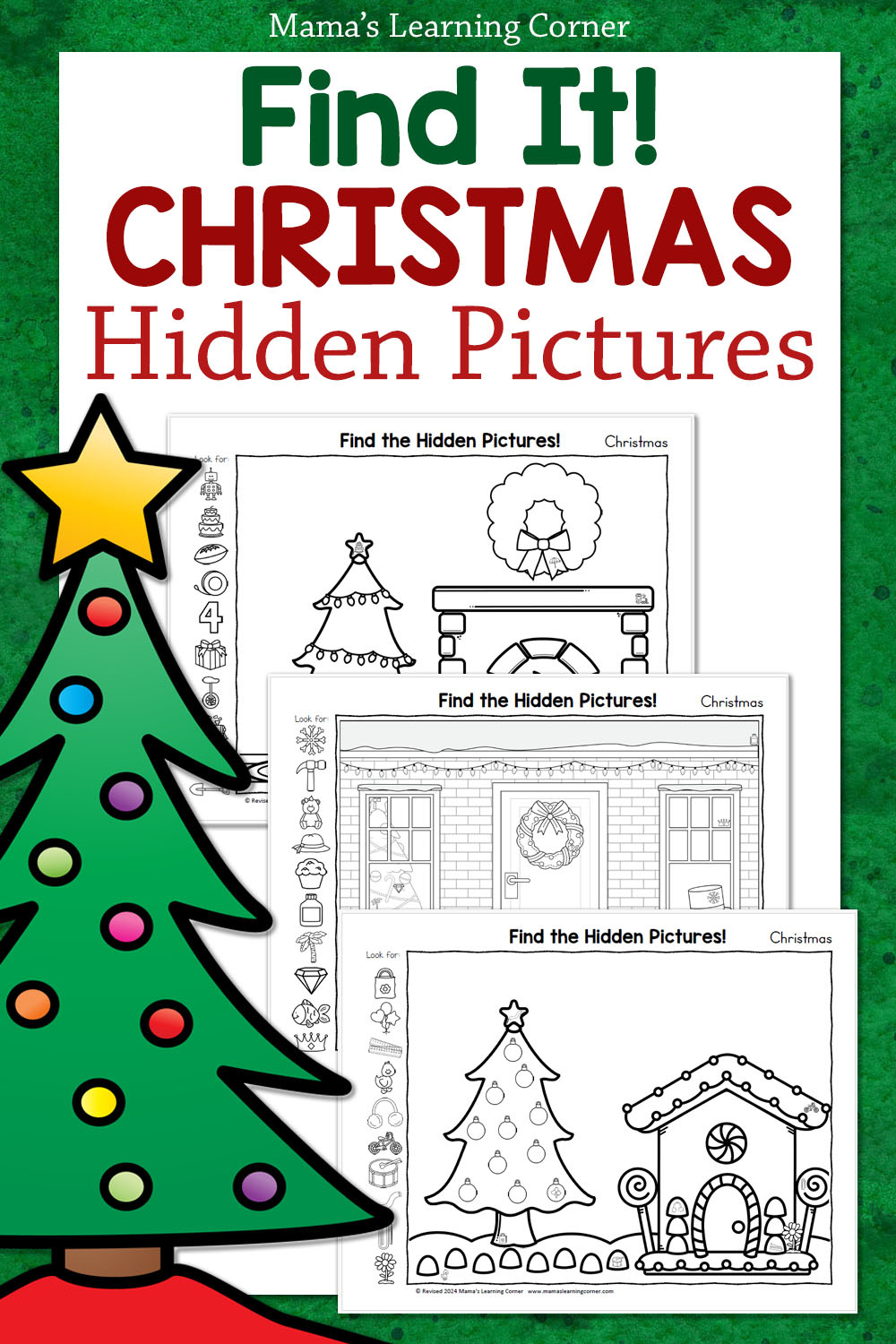 Christmas Hidden Pictures Worksheets - Mamas Learning Corner with Christmas Picture Find Worksheet