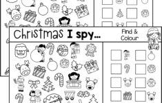 Christmas I Spy Find &amp; Colour Worksheets To 10 - Top Teacher pertaining to Christmas Picture Find Worksheet