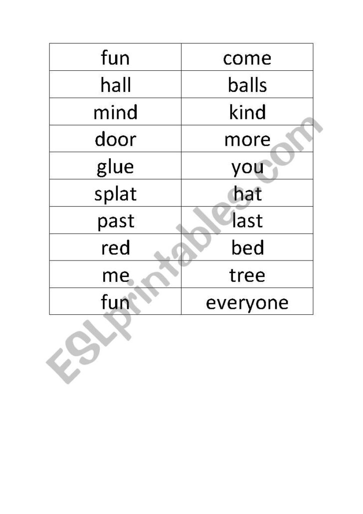 Christmas Rhyming Words Worksheet