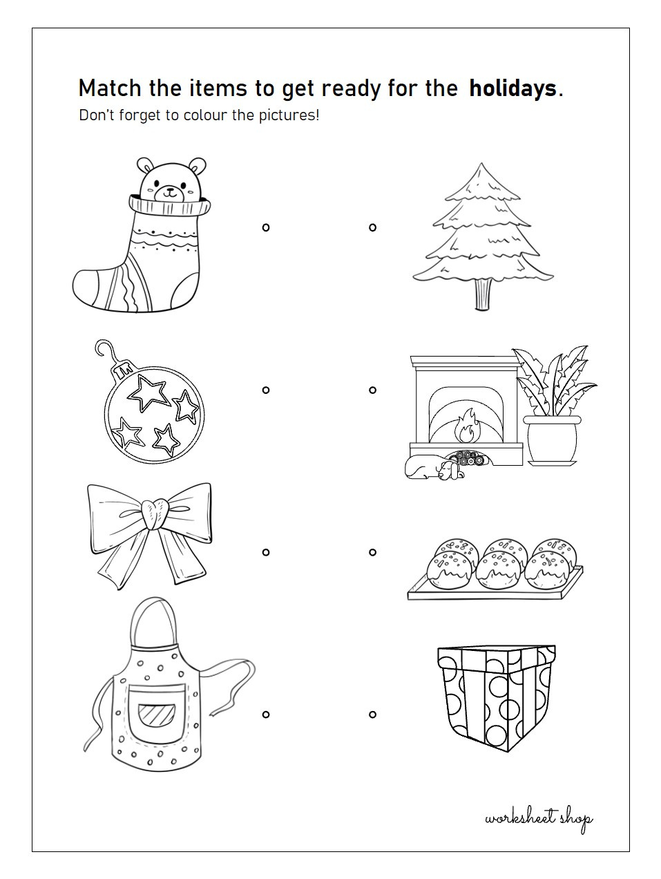 Christmas Matching – Worksheet Shop inside Christmas Matching Worksheet