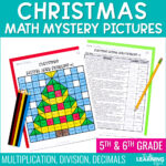 Christmas Math Activities Mystery Picture Worksheets Inside Christmas Mystery Picture Worksheets