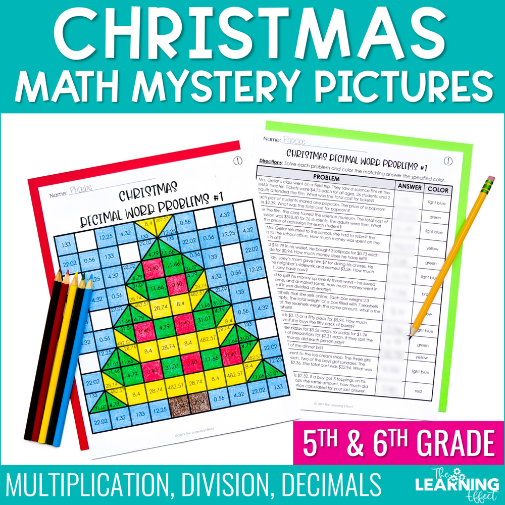 Christmas Math Activities Mystery Picture Worksheets inside Christmas Mystery Picture Worksheets