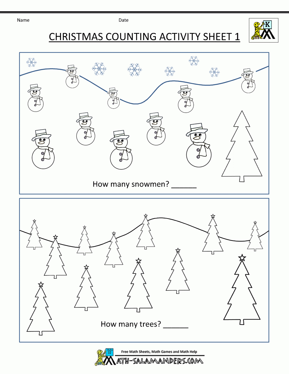 Christmas Math Activities with Christmas Theme Math Worksheets