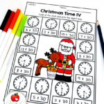 Christmas Math And Literacy 1St Grade No Prep Activities Regarding Christmas Telling Time Worksheets