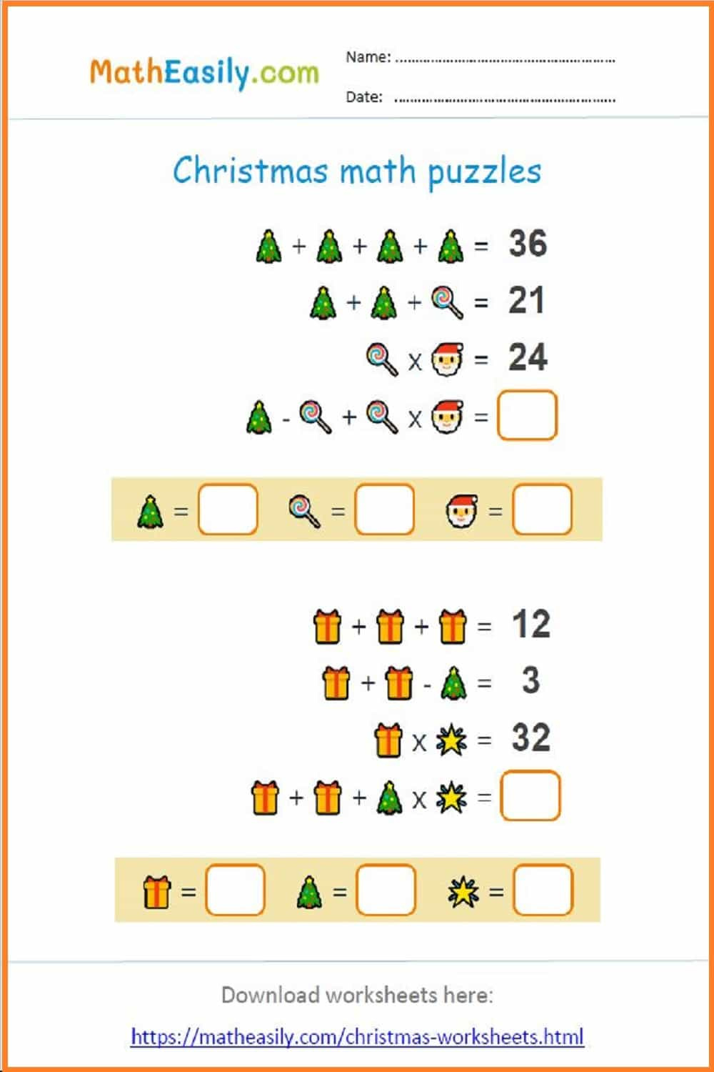 Christmas Math Logic Puzzles Cinched pertaining to Christmas Math Puzzle Worksheets