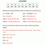 Christmas Math Worksheets (Harder) For Christmas Values Worksheet Answers