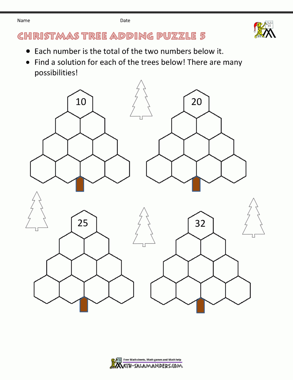 Christmas Math Worksheets (Harder) pertaining to Christmas Math Worksheets 2nd Grade Free