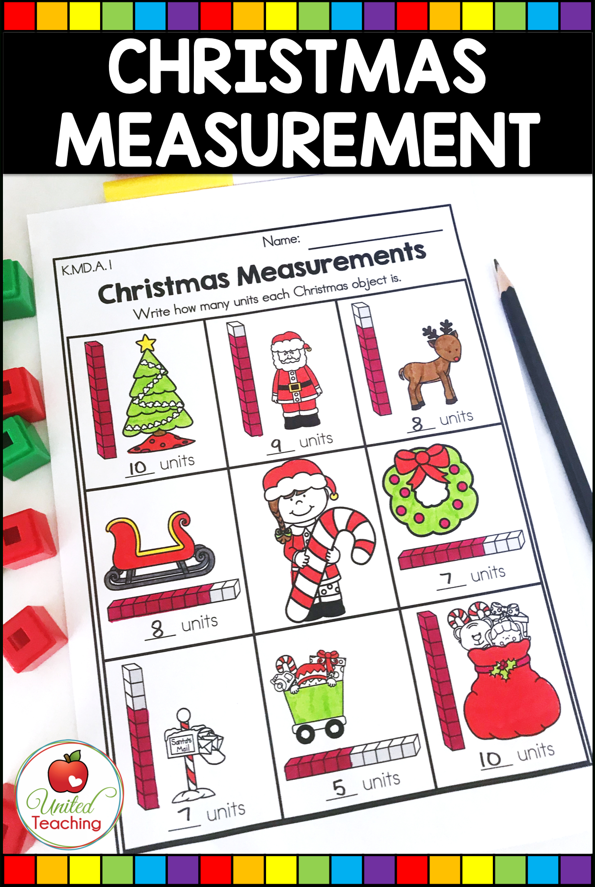 Christmas Measurement Activity for Christmas Measurement Worksheets