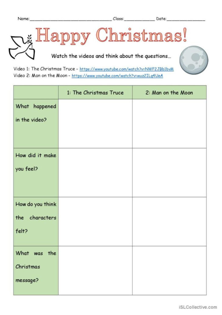 Christmas Movie Worksheet