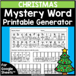 Christmas Mystery Word Practice Editable With Christmas Mystery Picture Worksheets