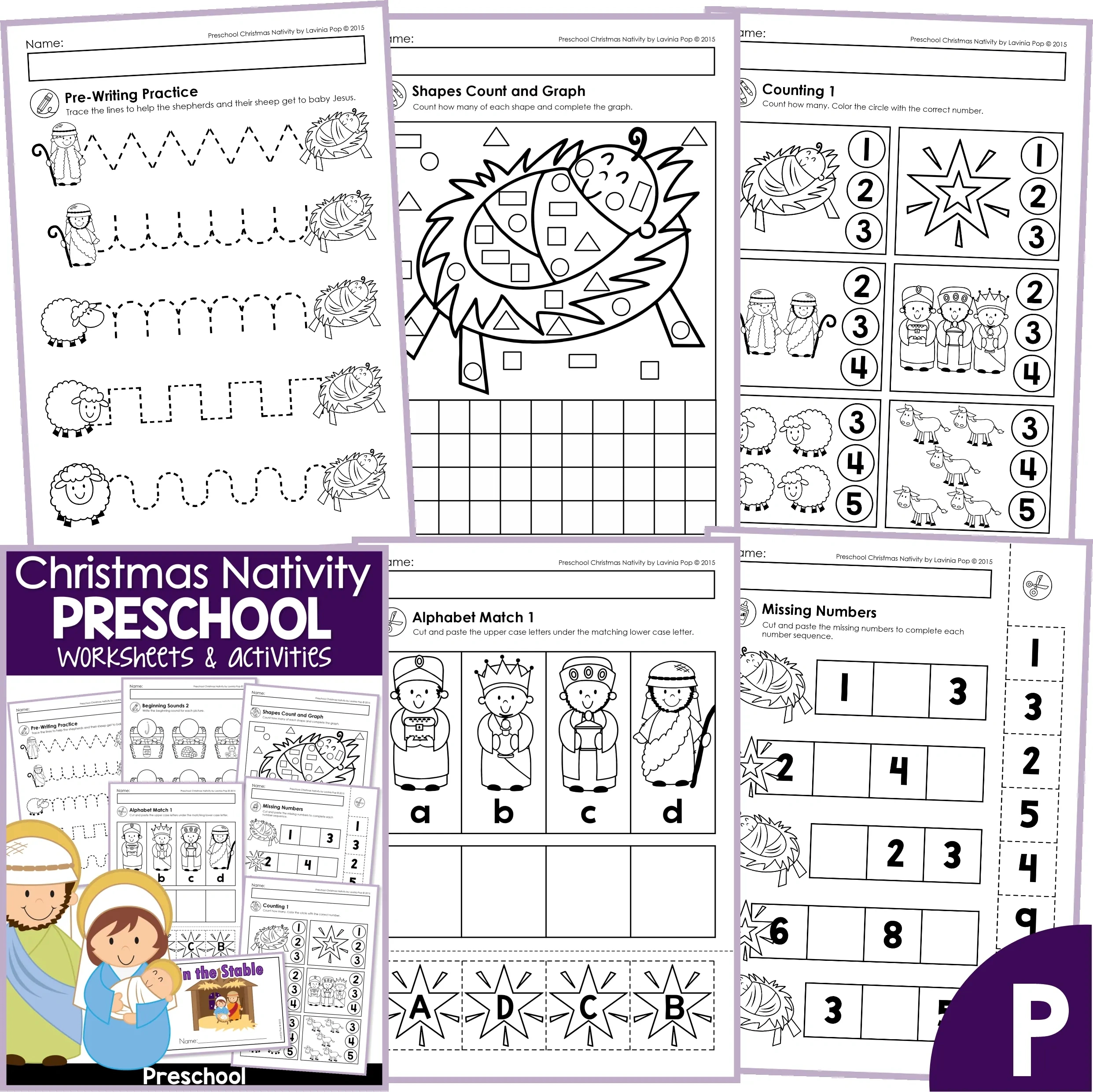 Christmas Nativity Preschool Worksheets And Activities No Prep with regard to Christmas Nativity Worksheets