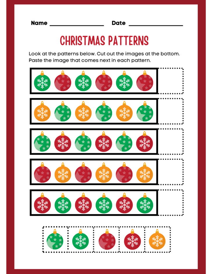 Christmas Patterns Worksheet