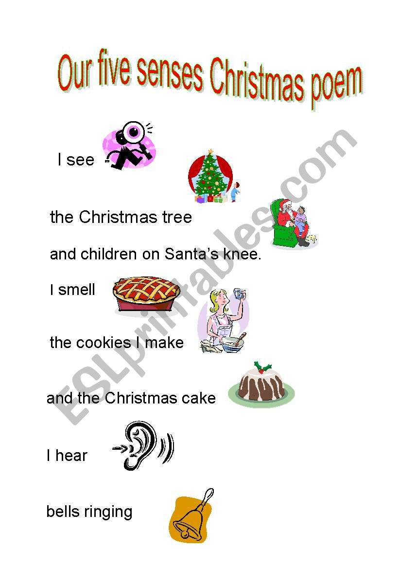 Christmas Poem - Esl Worksheettriska inside Christmas Poem Worksheet