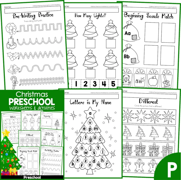 Christmas Pattern Worksheets Preschoolers