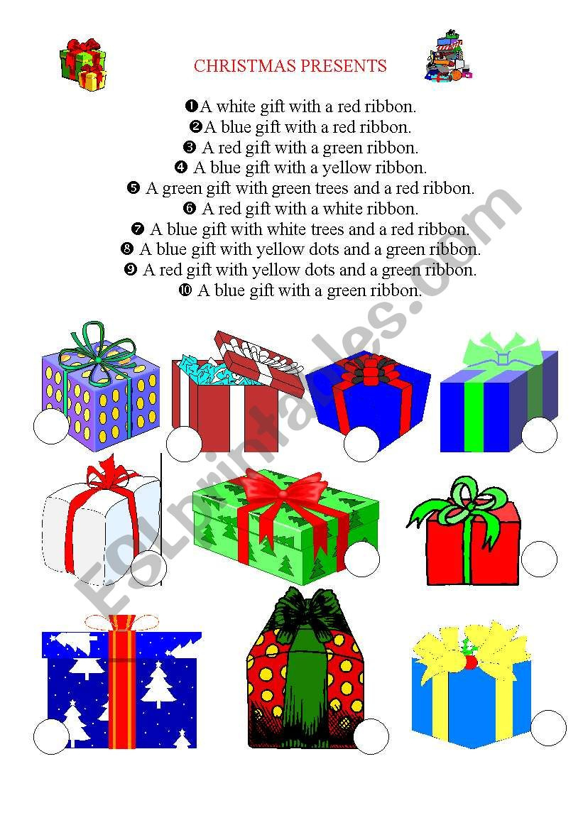 Christmas Presents - Esl Worksheetloebe regarding Christmas Present Worksheet