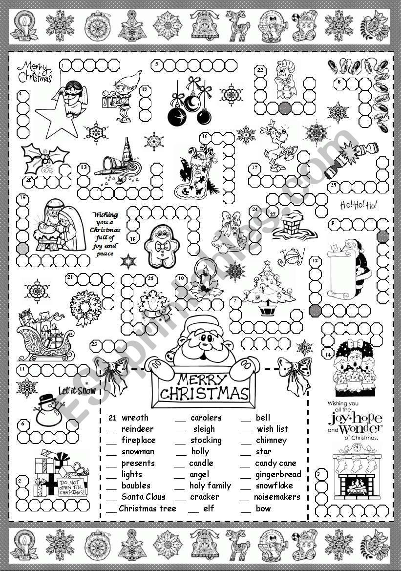 Christmas Puzzle - Esl Worksheetsilvanija for Christmas Puzzles Worksheets