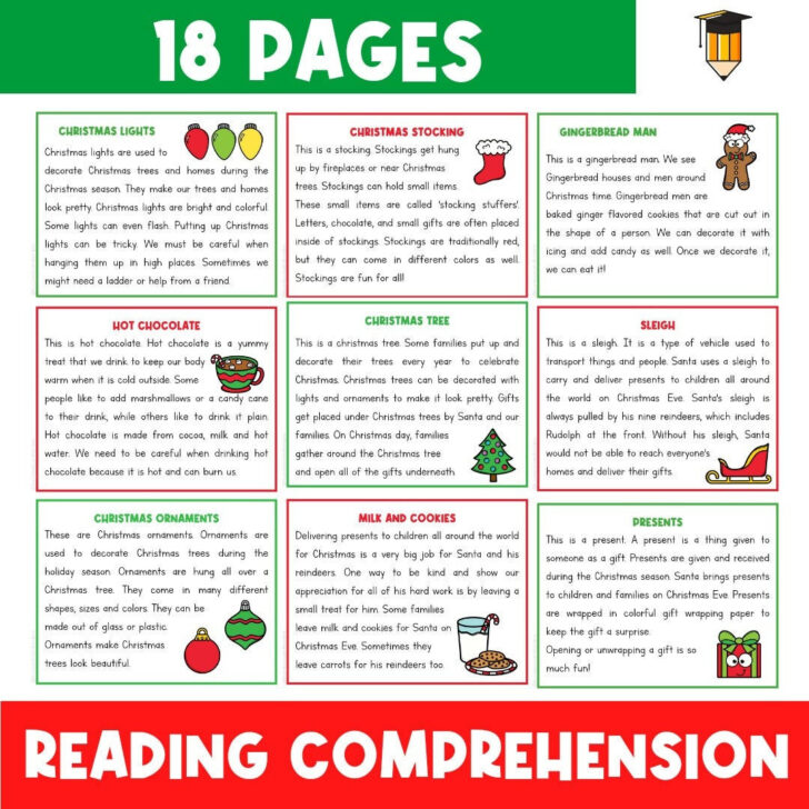 Christmas Themed Reading Comprehension Worksheets