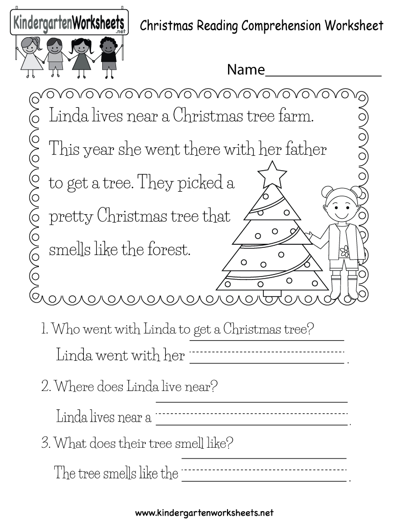 Christmas Reading Worksheet for Christmas Reading Worksheets 1st Grade