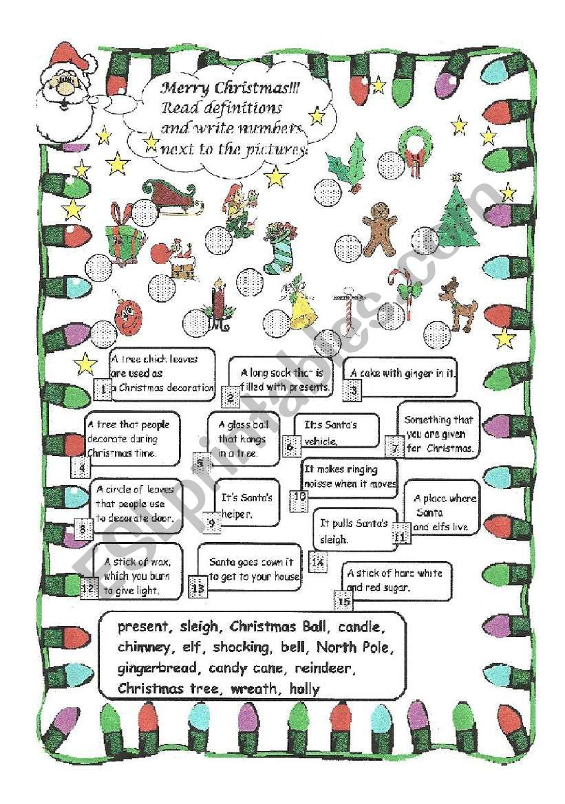 Christmas Riddles - Esl Worksheetmonika.79 pertaining to Christmas Riddles Printable Worksheets