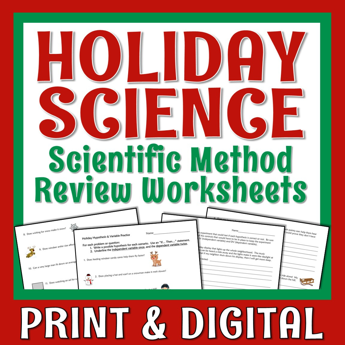 Christmas Science Worksheets: Scientific Method - Flying Colors throughout Christmas Science Worksheets Middle School