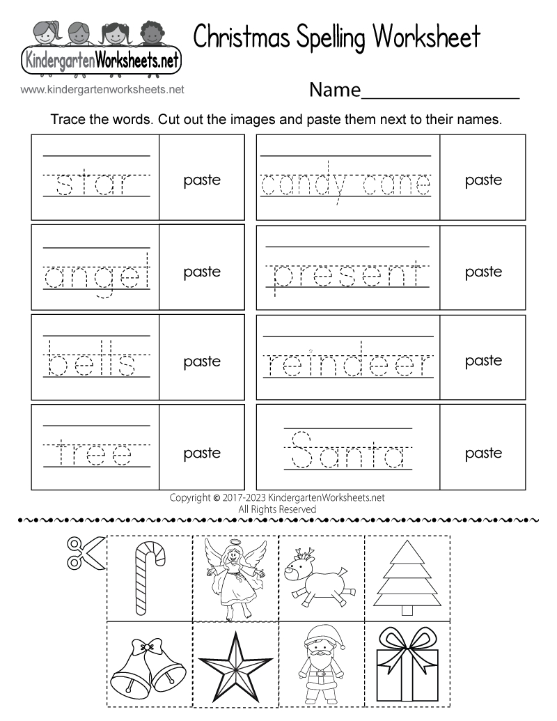 Christmas Spelling Worksheet - Free Printable, Digital, &amp;amp; Pdf in Christmas Writing Worksheets For Kindergarten