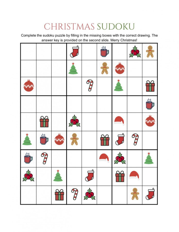 Christmas Sudoku Worksheet