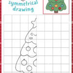 Christmas Symmetrical Drawing Worksheet. Complete Fir Tree Picture For Christmas Symmetry Worksheets