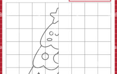 Christmas Symmetrical Drawing Worksheet. Complete Fir Tree Picture for Christmas Symmetry Worksheets