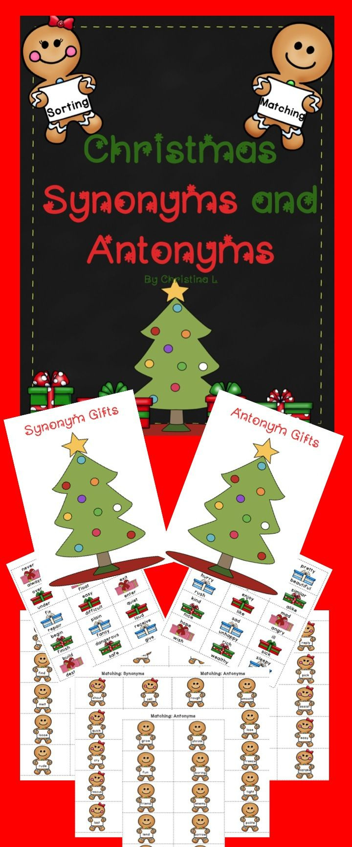 Christmas Synonyms And Antonyms Game for Christmas Synonyms and Antonyms Worksheets