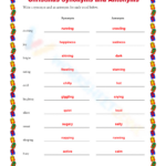 Christmas Synonyms And Antonyms Worksheet Inside Christmas Synonyms And Antonyms Worksheets