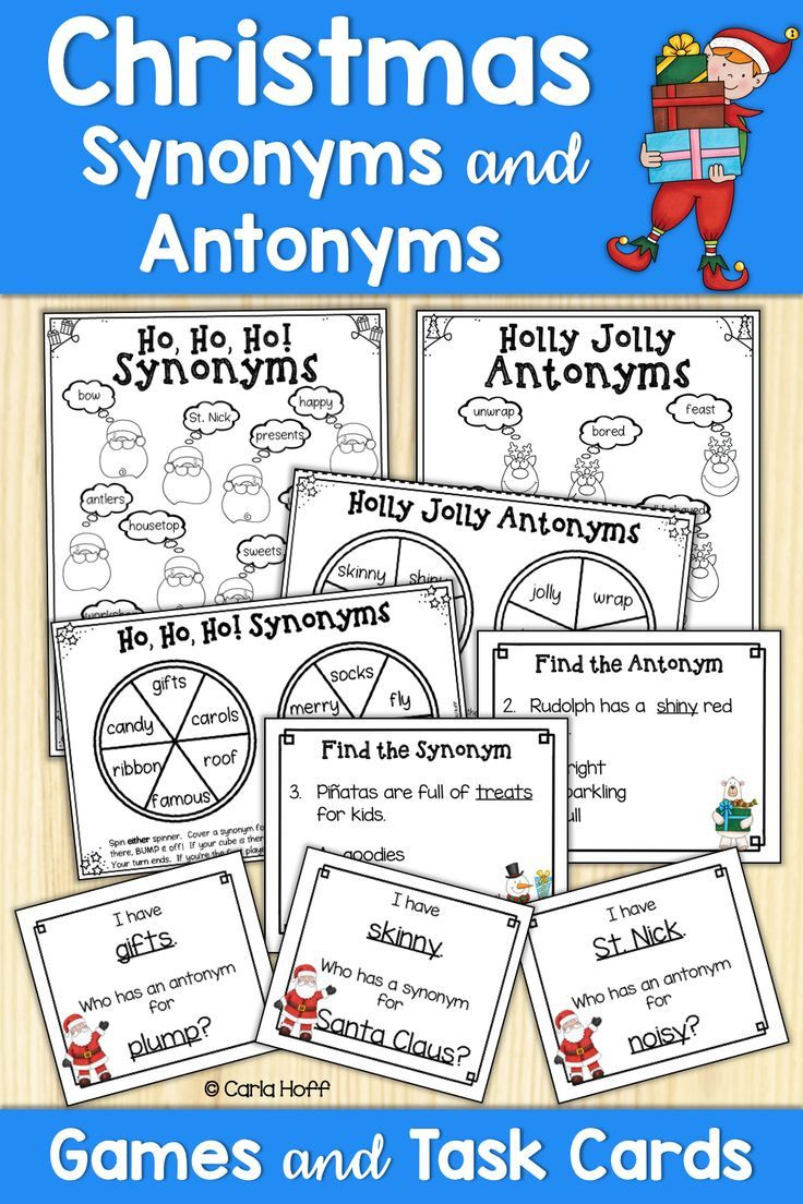 Christmas Synonyms &amp;amp; Antonyms Games within Christmas Synonyms And Antonyms Worksheets