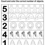 Christmas Themed Count And Color Worksheets (3 Printable Versions Within Christmas Theme Worksheets