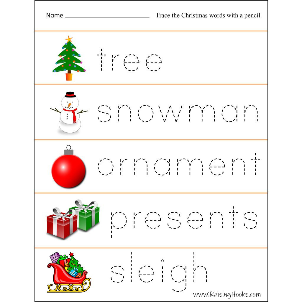 Christmas Tracing Worksheets - Raising Hooks inside Christmas Tracing Worksheet