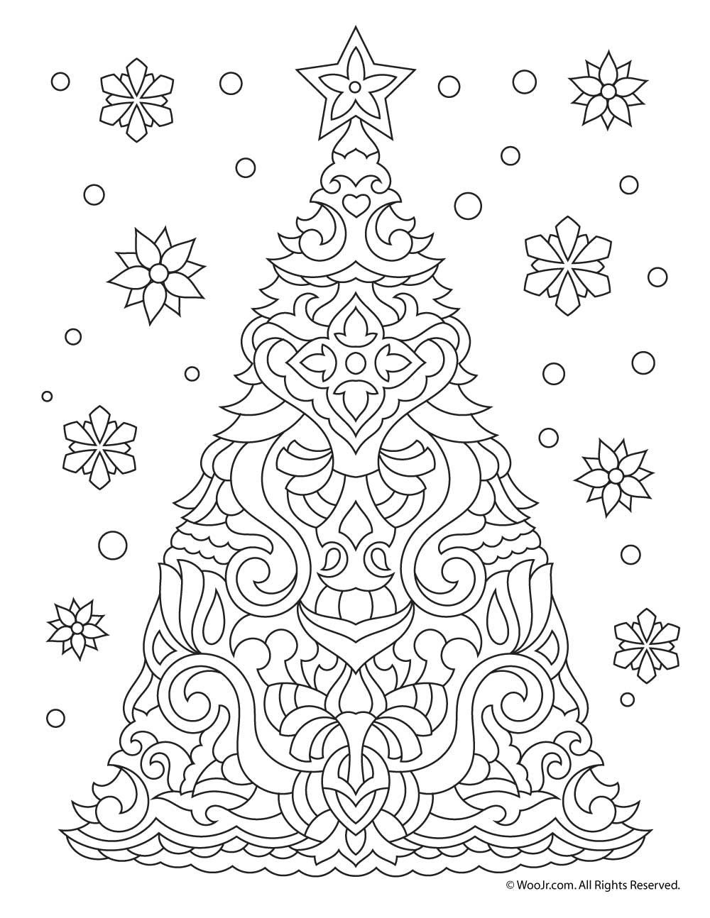 Christmas Tree Adult Coloring Page | Woo! Jr. Kids Activities in Christmas Tree Coloring Worksheet